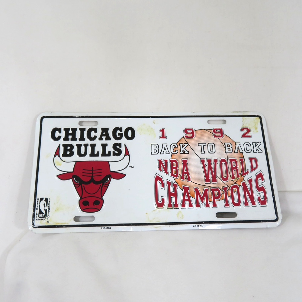 Chicago Bulls 1992 Back To Back NBA Champs Decorative License Plate 12x6